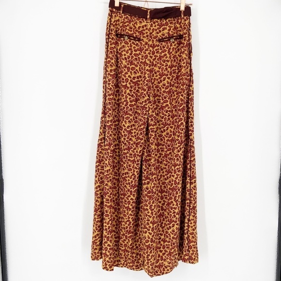 NWT Free People Bennie Animal Leopard Print Wide Leg Pants - Picture 3 of 8